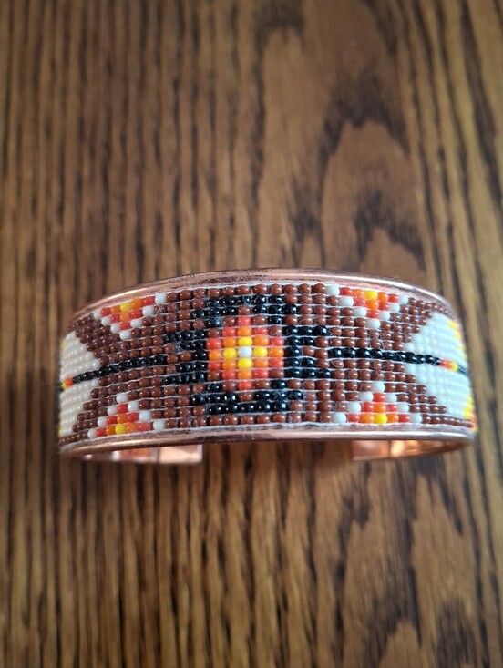Hand Crafted Jewelry - Cuff Copper Beaded Native Design